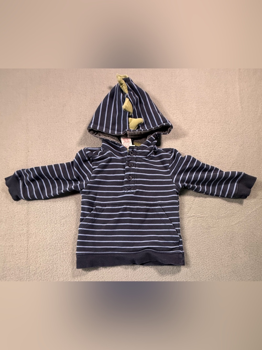 Tommy Bahama Navy & Light Blue Striped Hooded Pullover with Green Spikes